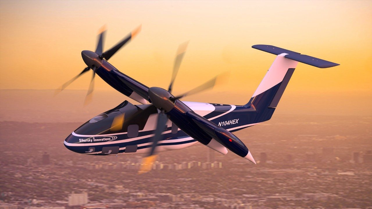 Sikorsky Innovations and GE Aerospace are developing a 9,000-pound unmanned, hybrid-electric tilt-wing VTOL demonstrator.